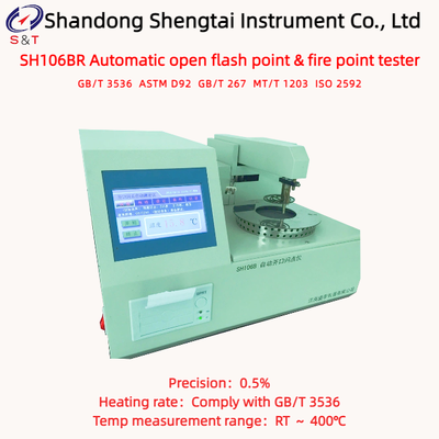 ISO 2592 Automatic Cleveland Open Cup Flash Point Fire Point Tester RT ～ 400℃ SH106BR