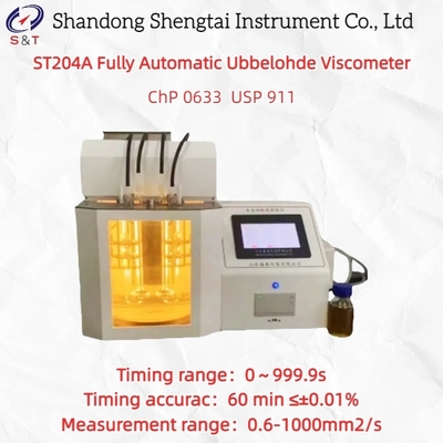 ST204A 완전 자동 Ubbelohde 운동 비스코미터 USP 911 중국 약국 2025 5-100 °C