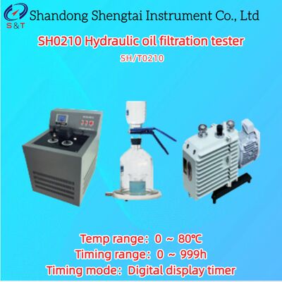수압 오일 필터레이션 검사기 0 ∼ 80°C 타이밍 0 ∼ 999h PT100 센서 SH/T 0210