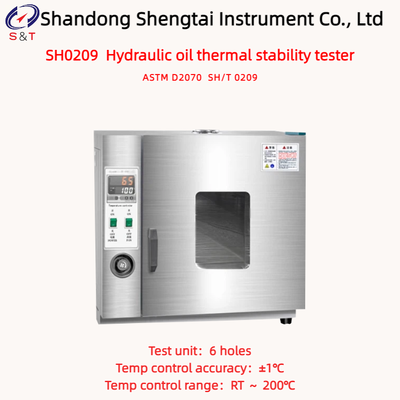 6 홀 수압 유체 기름 열 안정성 분석기 RT    200°C A1-3 알루미늄 잉크 ASTM D2070