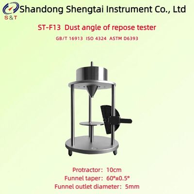 먼지 앵글 오브 레포스 테스터 트니 텐퍼 60° ± 0.5° 304 스테인리스 스틸 ASTM D6393