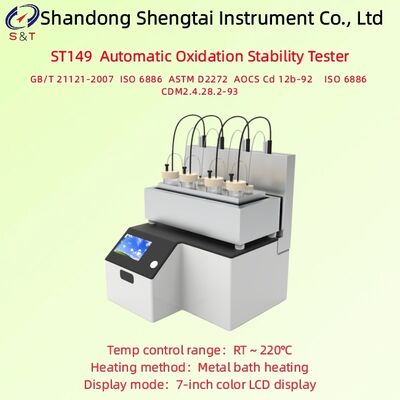 Automatic Oxidation Stability Tester RT ~ 220℃ Metal Bath Heating Measure 0～300uS/Cm ISO 6886